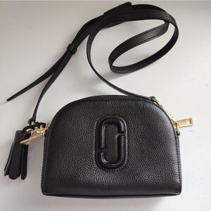 Marc Jacobs Shutter Black Leather Crossbody Bag BLACK/GOLD